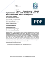 Walker-256 Tumor: Experimental Model, Implantation Sites and Number of Cells For Ascitic and Solid Tumor Development