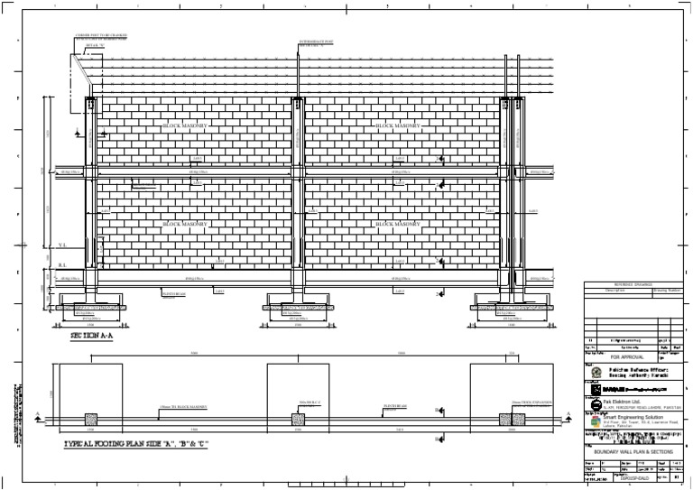 Boundary Wall Plan & Sections Economic Sectors Economics