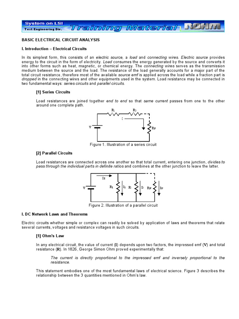 Basic Circuit Analysis Download Free PDF Electrical Network Series And Parallel Circuits