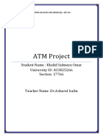 Project Report On ATM System PDF