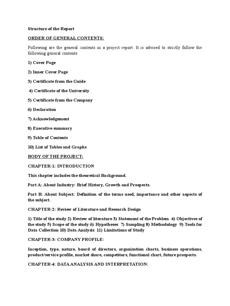 Structure of The Report | PDF | Data Analysis | Business
