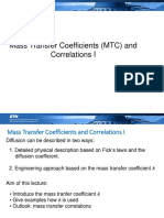 Mass Transfer Coefficients (MTC) and Correlations I