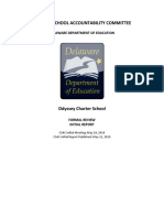 Odssey Charter School Initial Report From Charter School Accountability Committee