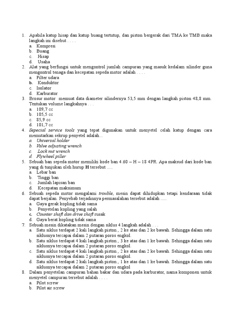 Arti Kode Busi CPR8EA-9 pada Sepeda Motor | PDF