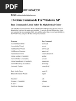 174 Run Commands For Windows XP