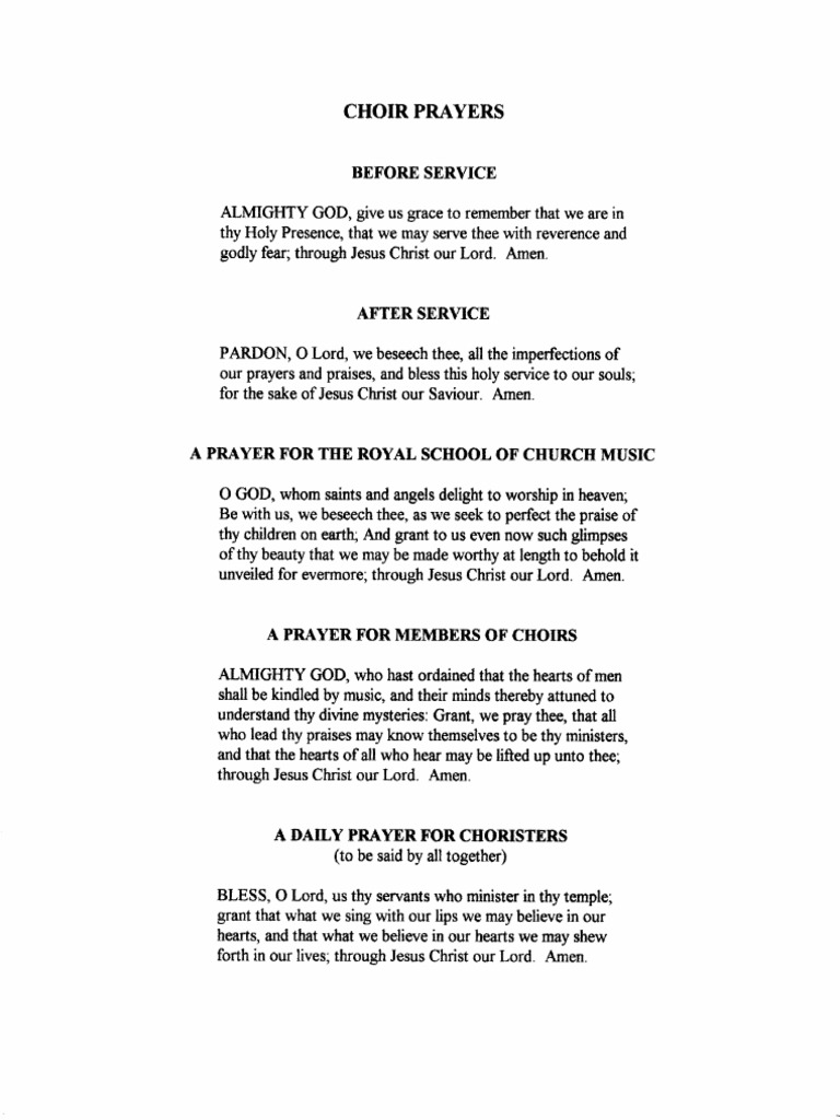 Choir Prayers PDF | PDF