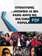 Sitwasyong Pangwika Sa Iba Pang Anyo NG Kulturang