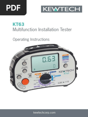 Kewtech ACC063 3 Wire non-fused lead set for KT63 Multifunction Testers