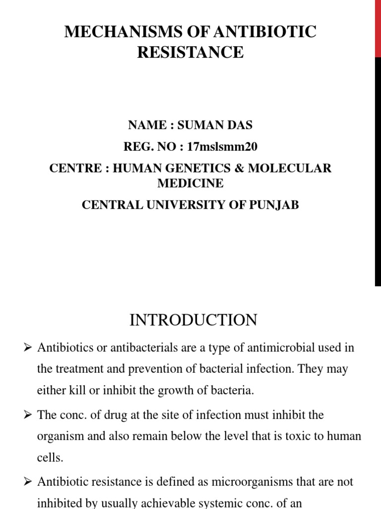 Mechanisms of Antibiotic Resistance | PDF | Antimicrobial Resistance ...