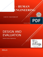 Ie 361 - Human Factor Engineering: Lecturer Set 2 - Research Methods in HF