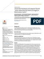 Should the Prevalence of Incidental Thyroid Cancer Determine the Extent of Surgery in Multinodular Goiter
