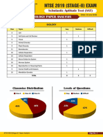 Ntse Stage II Paper Analysis 2019