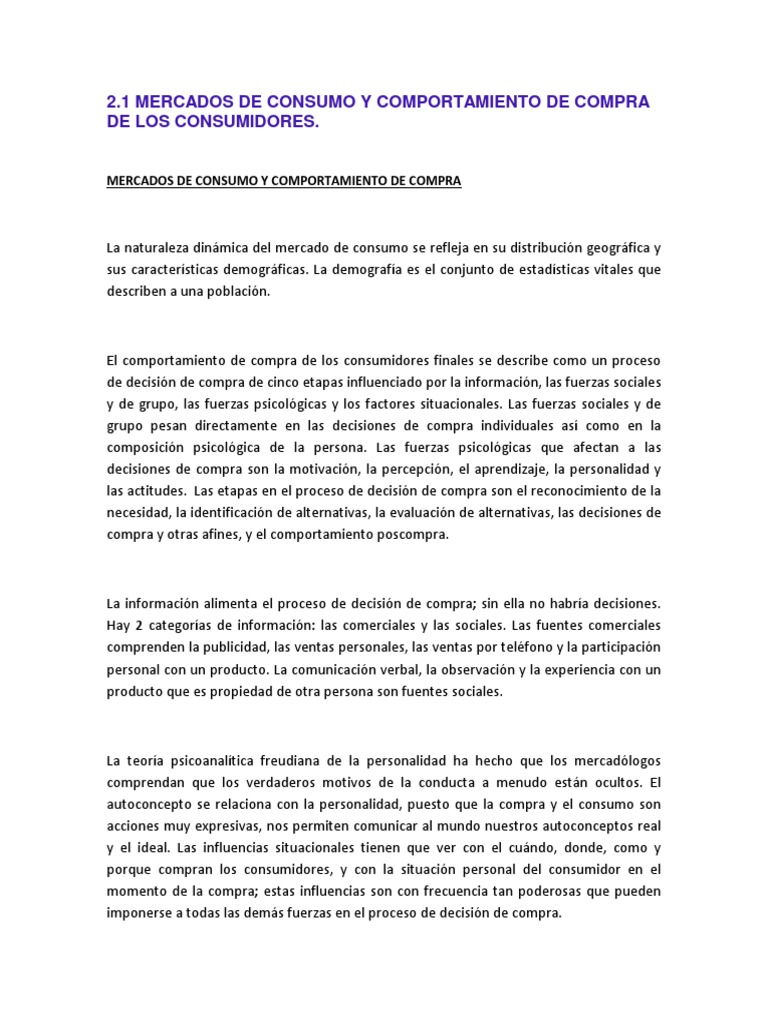 Comportamiento de Compra del Consumidor | PDF | Los consumidores ...