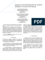 Análisis Rendimiento Transformador Cargabilidad Factor Potencia