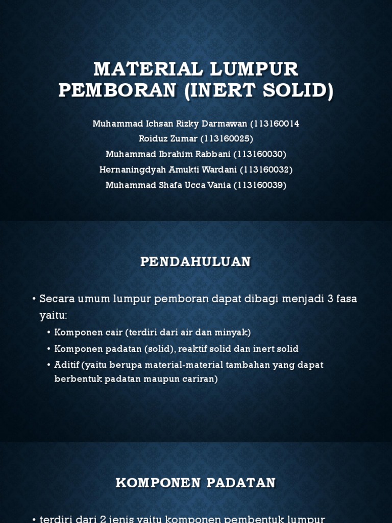 Material Lumpur Pemboran Inert Solid | PDF