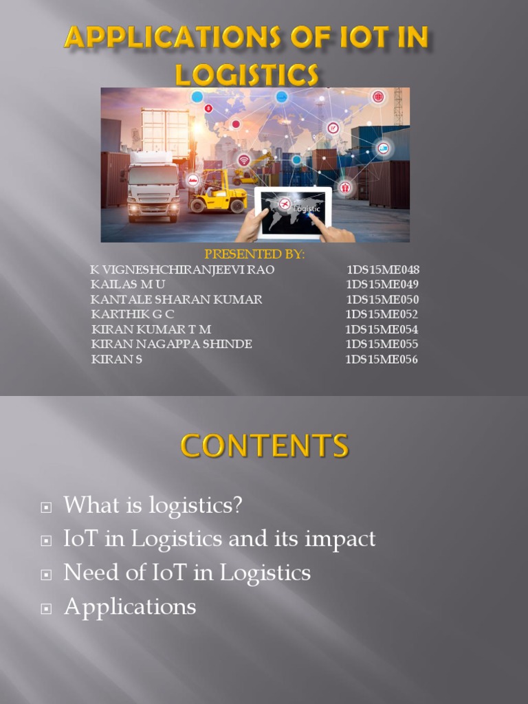 IoT Applications in Logistics Management | PDF | Internet Of Things ...