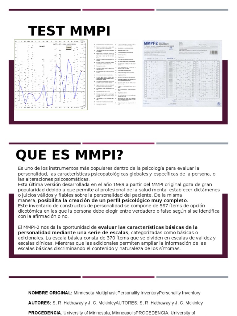 Guía del Test MMPI-2 en Psicología | PDF | Sicología | Ciencias del ...