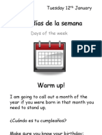 Spanish Days of The Week