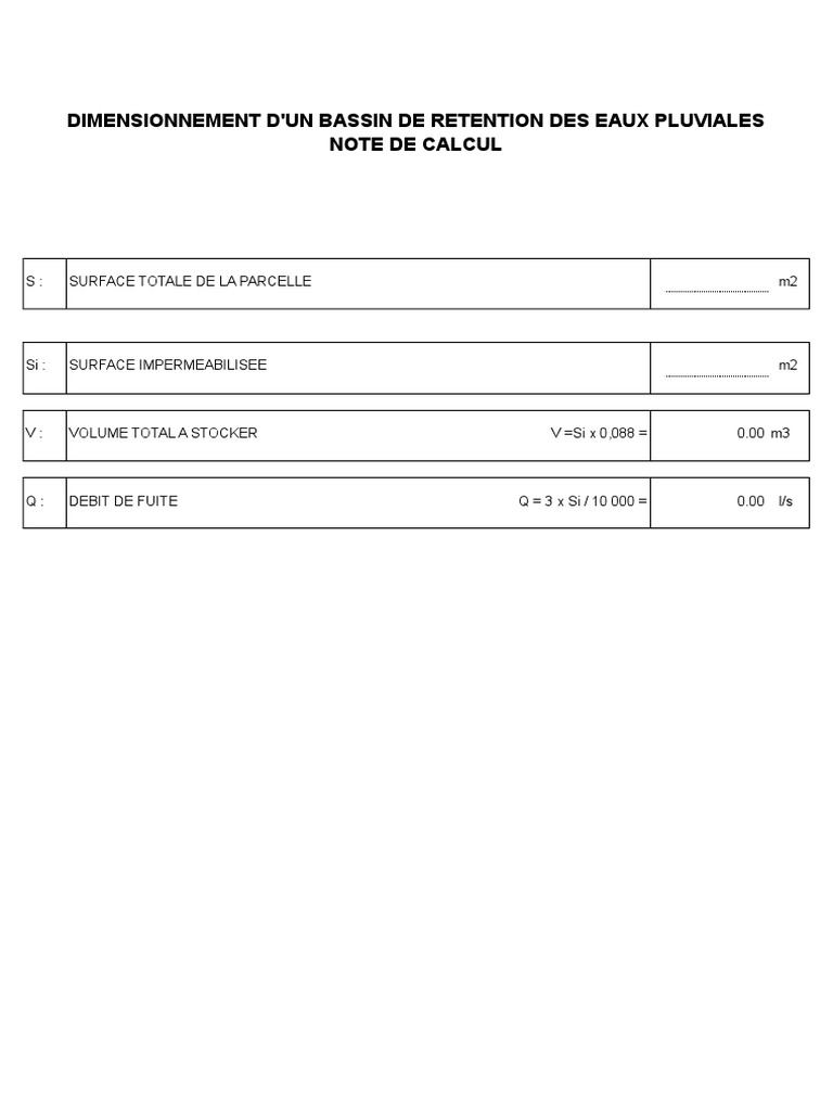 Note De Calcul Gestion Des Eaux Pluviales Xls enfance Regarde en arrière Sentimental calcul bassin de rétention eaux  pluviales xls Déguisements Placard récompense