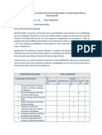 Autoevaluación habilidades investigación estudiante ingeniería sistemas