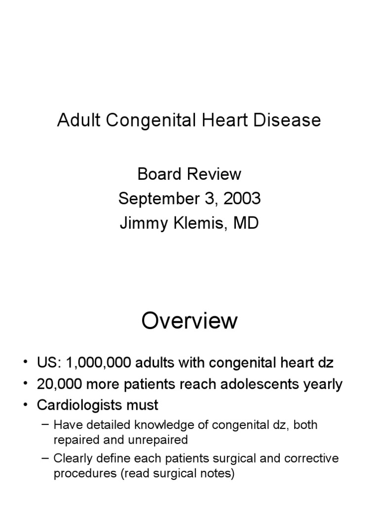 Adult Congenital Heart Disease Review | PDF | Medical Specialties ...