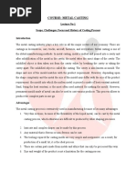 Course: Metal Casting: Lecture No-1 Scope, Challenges, Focus and History of Casting Process