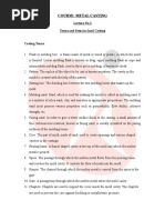 Course: Metal Casting: Lecture No-2 Terms and Steps in Sand Casting