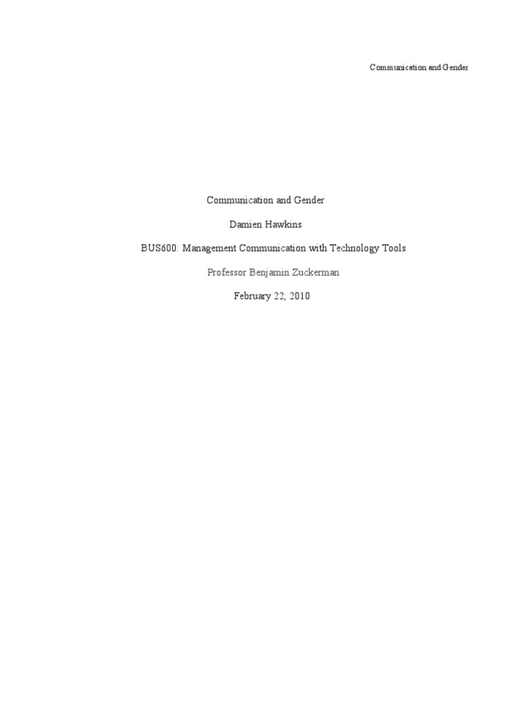 Communication Styles: Gender Differences | PDF | Gender | Gender Studies