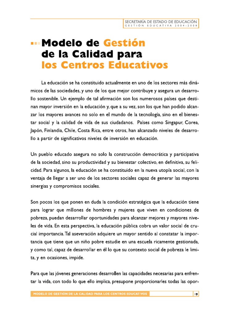 Modelo de Gestión de Calidad para Los Centros Educativos.1 PDF | PDF