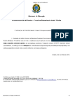 Certificado Nível Avançado Português Estrangeiros