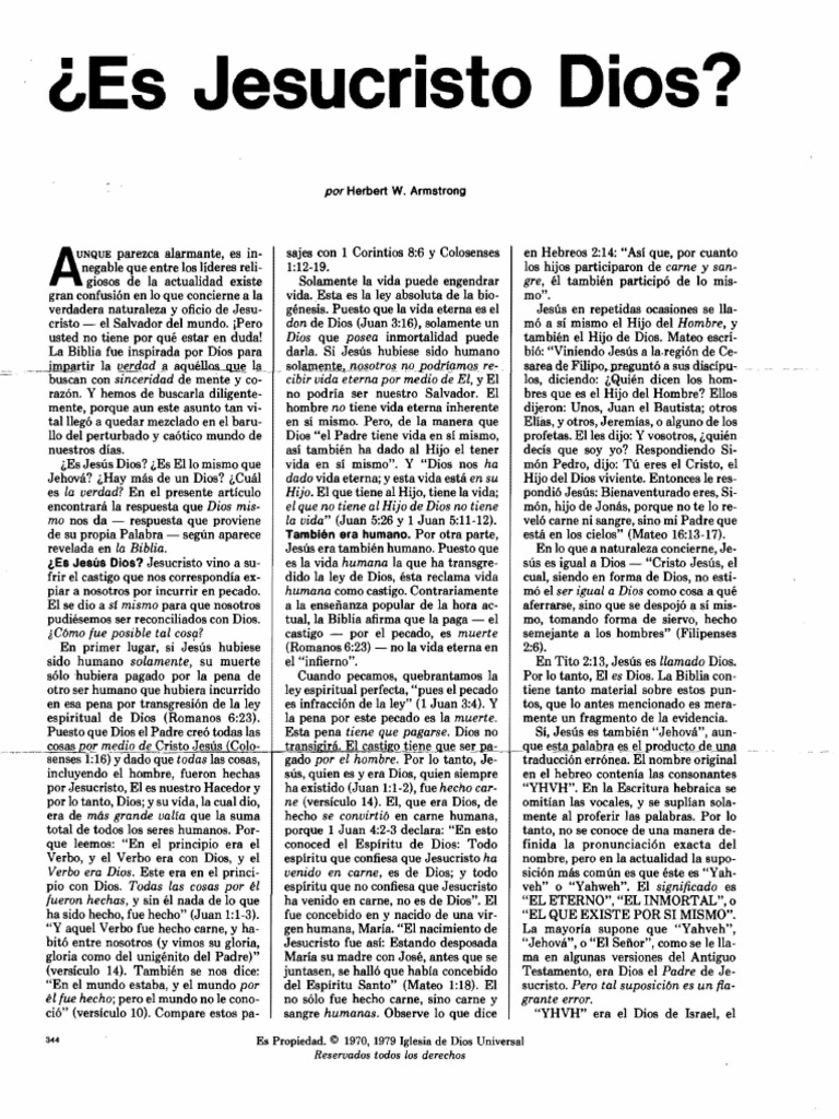 Es Jesucristo Dios PDF | PDF