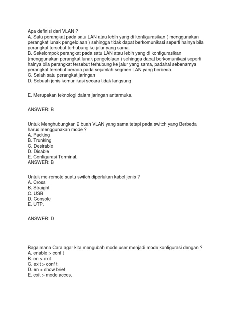 Untuk Menghubungkan Switch Dengan Switch Diperlukan Kabel Mudah