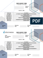 Enrollment Form: 1 Semester / 2019-2020