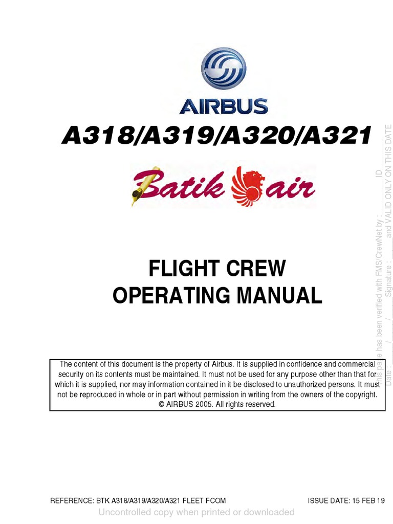 Guide Du Pilote Airbus A320 Pdf FCOM A320 (Flight Crew Operationg Manual A320) Iss 20190215.pdf