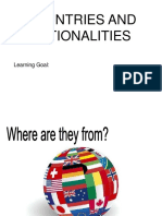 Countries and Nationalities: Learning Goal