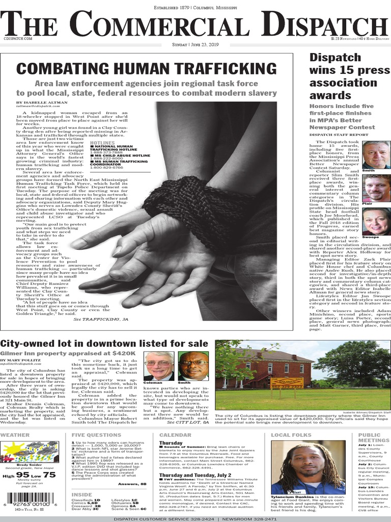 Commercial Dispatch Eedition 6-23-19 PDF United States Postal Service Human Trafficking pic image