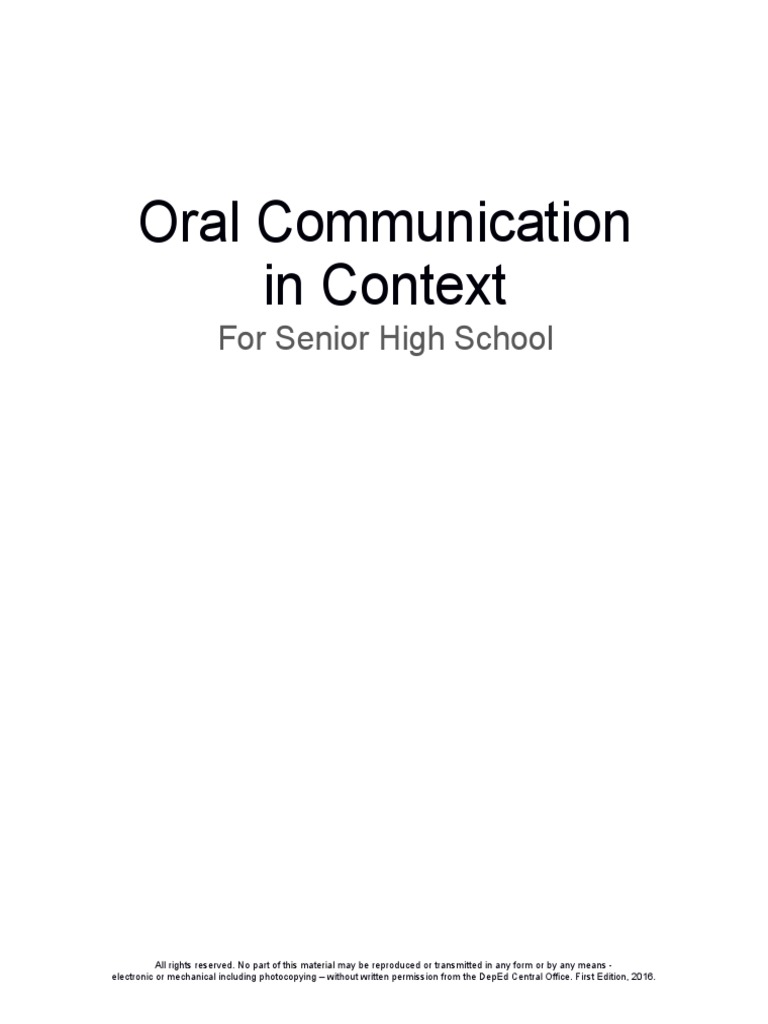 Oral Comm | PDF | Nonverbal Communication | Communication