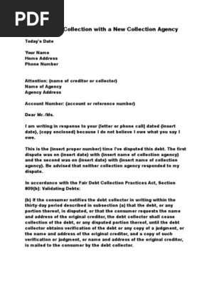 Dispute Debt Collection