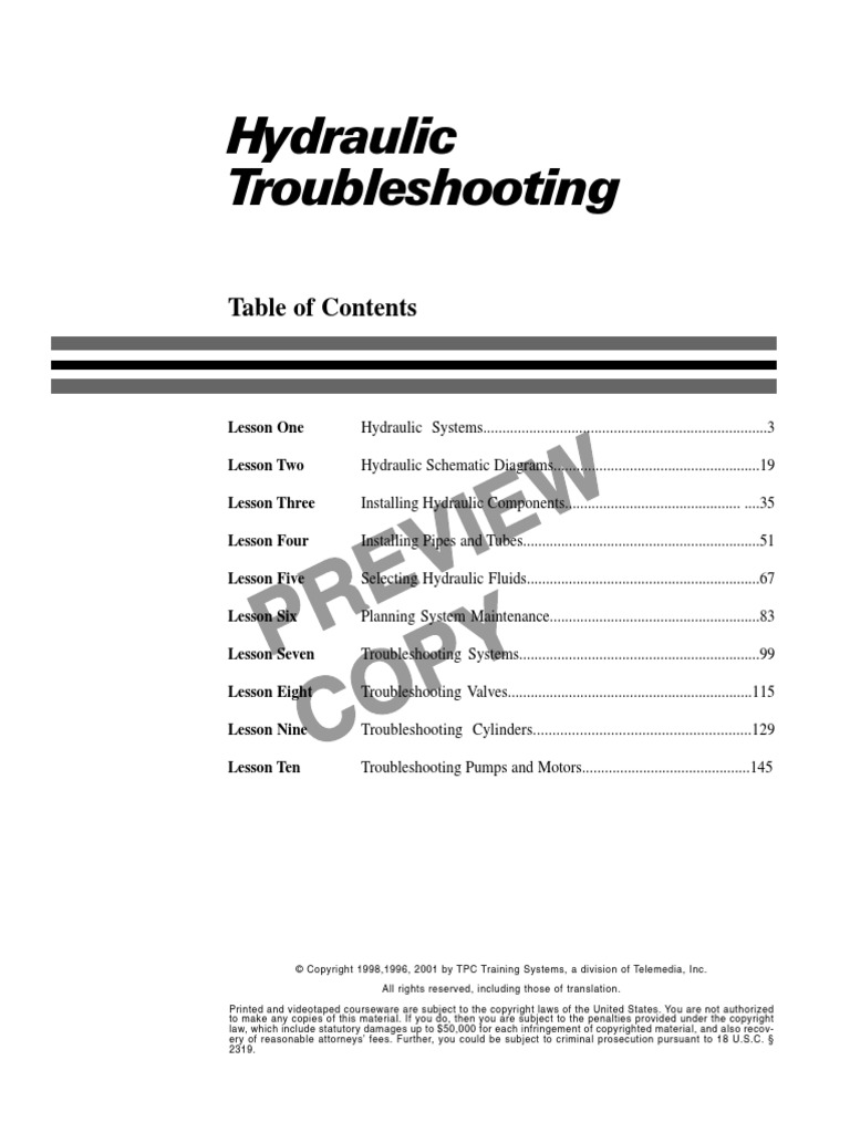 308 Hydraulic Troubleshooting Course Preview PDF PDF Valve Engines