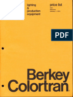 Berkey Colortran Lighting & Production Equipment Price List 1-1974