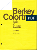 Berkey Colortran Price List Theatre Lighting 11-1974