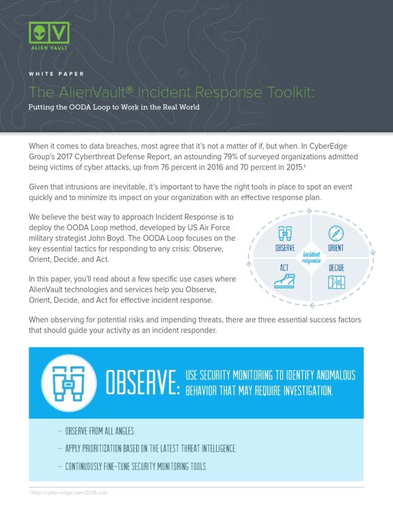The Alienvault® Incident Response Toolkit PDF Computer Security Security