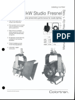 Colortran 1kW Studio Fresnel Spec Sheet 1994