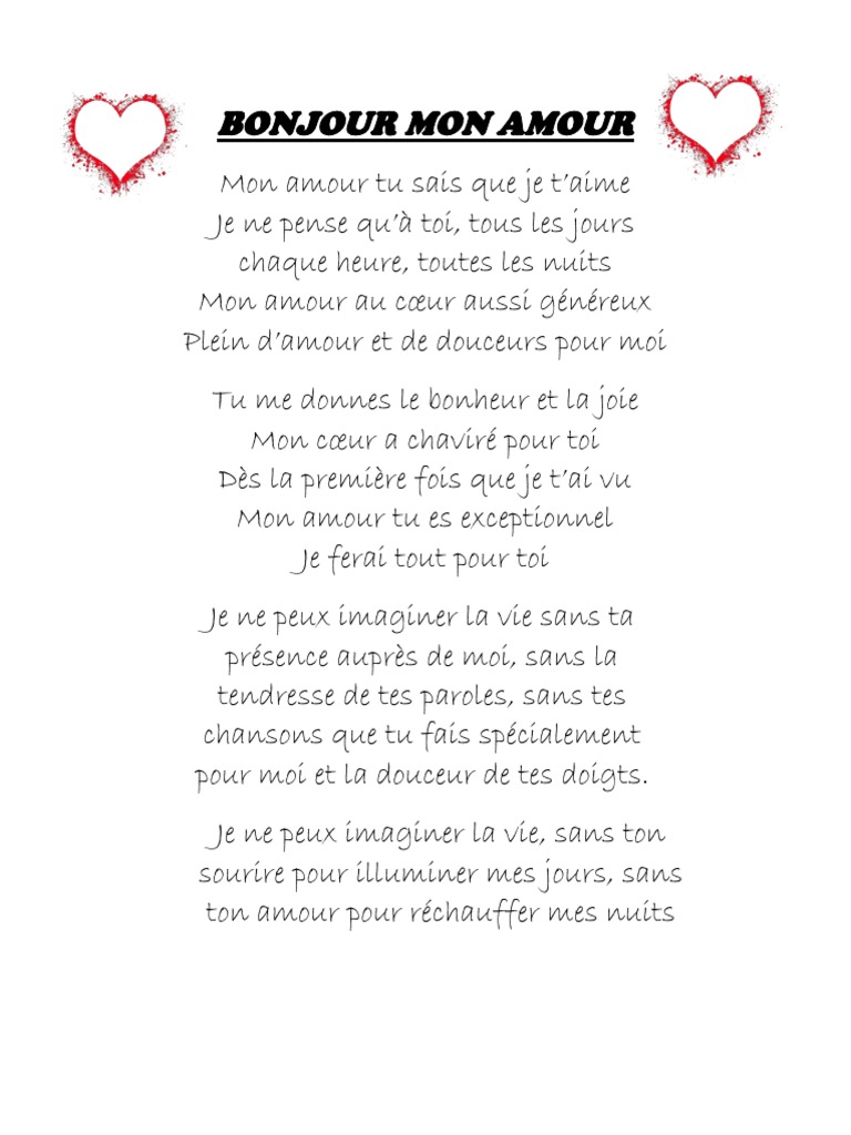 Bonjour Mon Amour Pdf