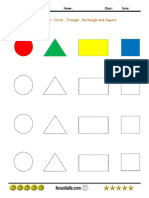 Trace and Color The Shape: Circle, Triangle, Rectangle and Square