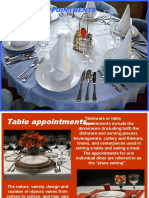Table Appointments Explained
