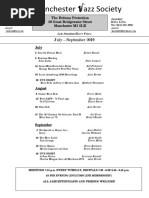 Manchester Jazz Society Programme July-September 2019