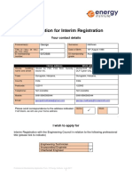 Application Form - Interim Registration