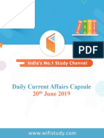 Daily Current Affairs Capsule: 20 June 2019