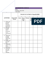 Form No. 2 Housekeeping Schedule Qualification Area/section In-Charge Schedule For The Month of June 28, 2018